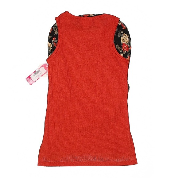 NEW! "Girls Love Pink" Big Girls Orangey Red Pullover Sweater w/ Scarf Sz 10/12 - Picture 2 of 9